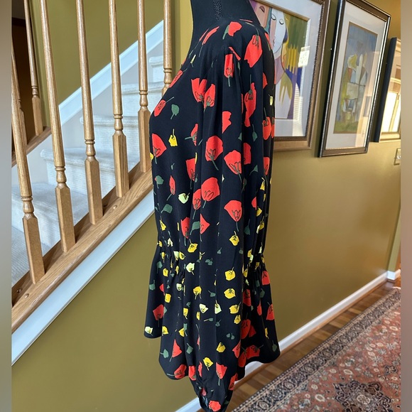 Banana Republic Black Floral Pullover Peplum Blouse - Picture 4 of 9